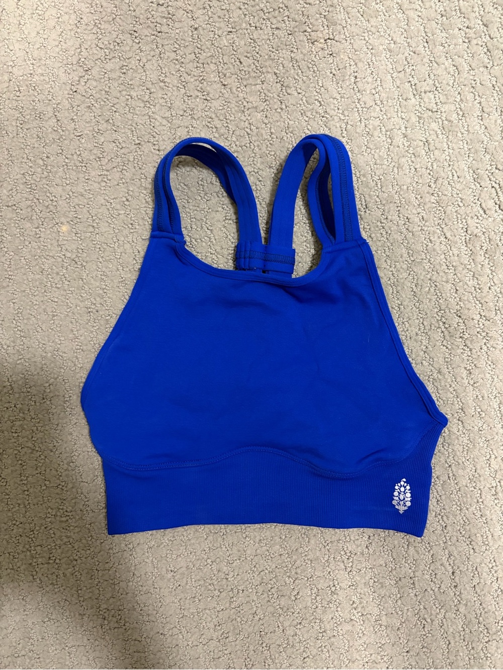 Free People Royal Blue High-Neck Sports Bra